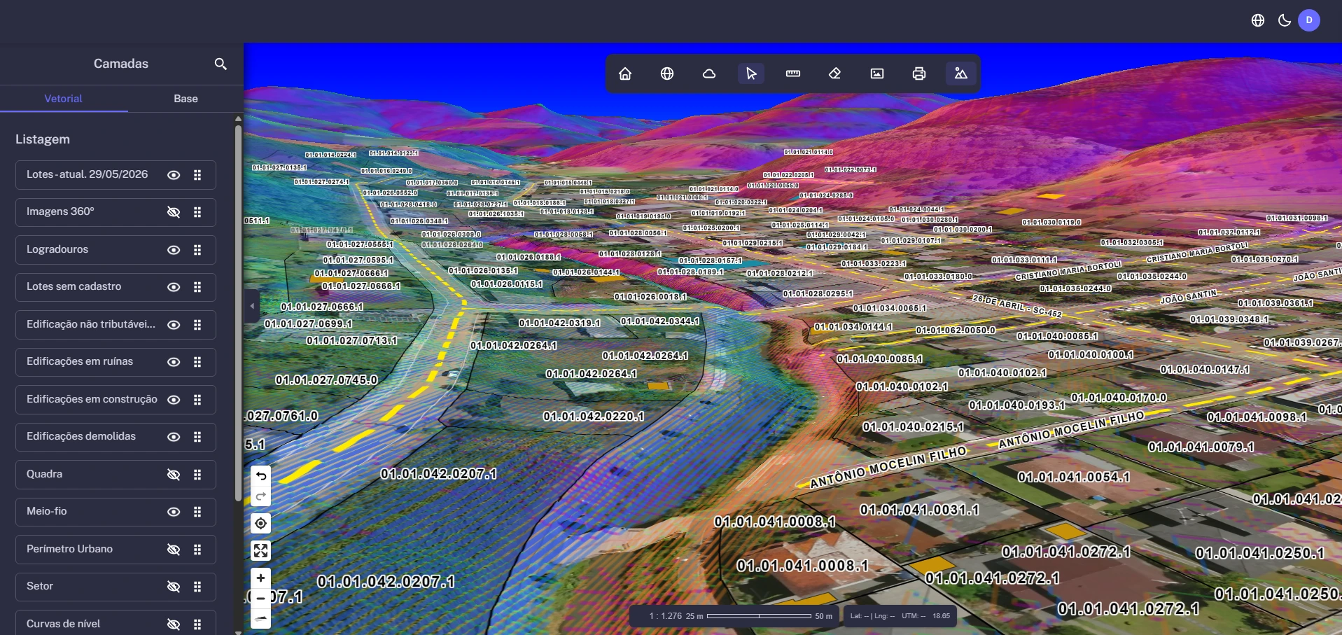Mapa público integrado ao Sistema de Informação Geográfica GSMap